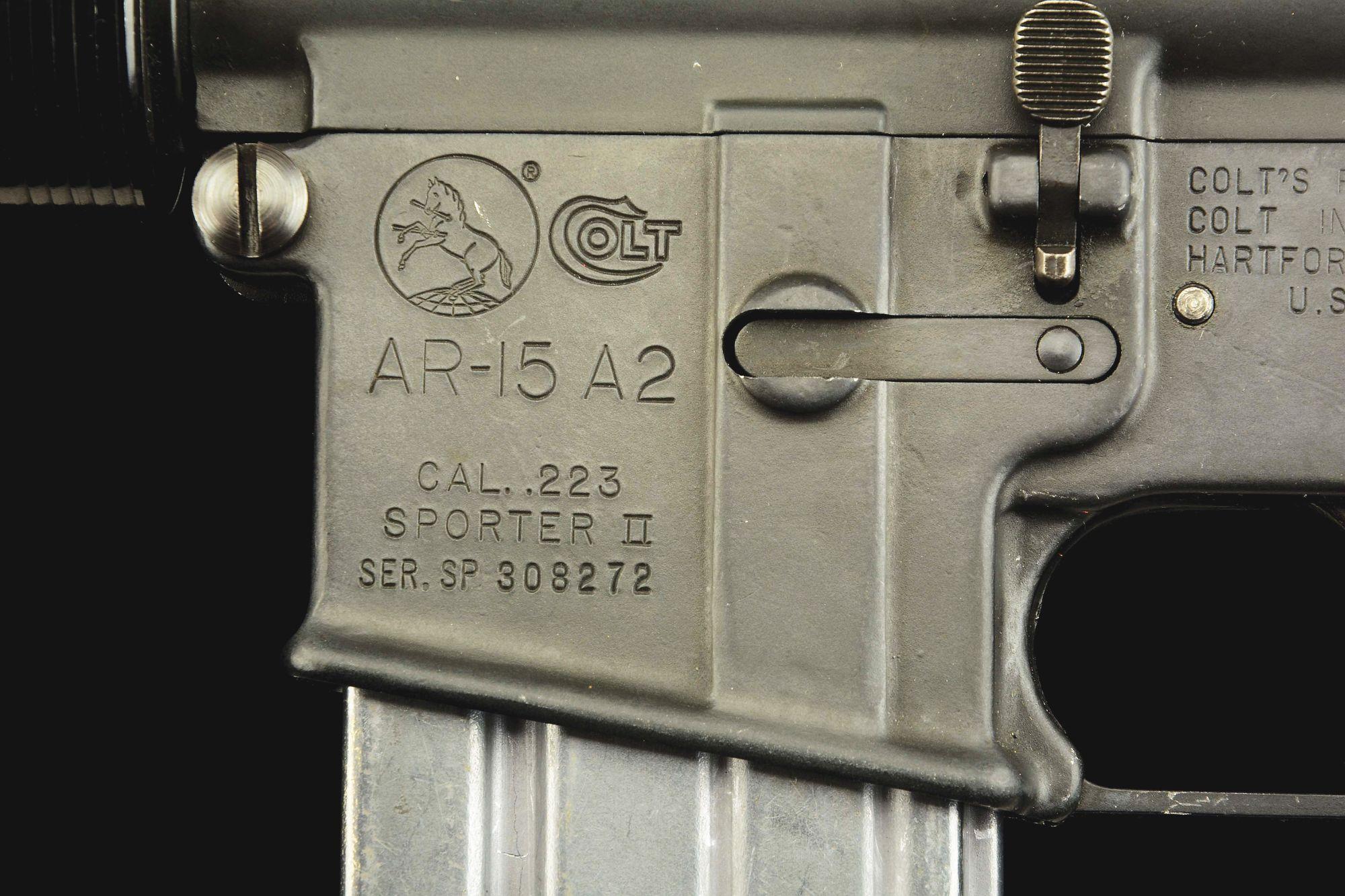(N) H.T. ARMORY REGISTERED COLT AR-15 A2 SPORTER II (M-16) MACHINE GUN (FULLY TRANSFERABLE).