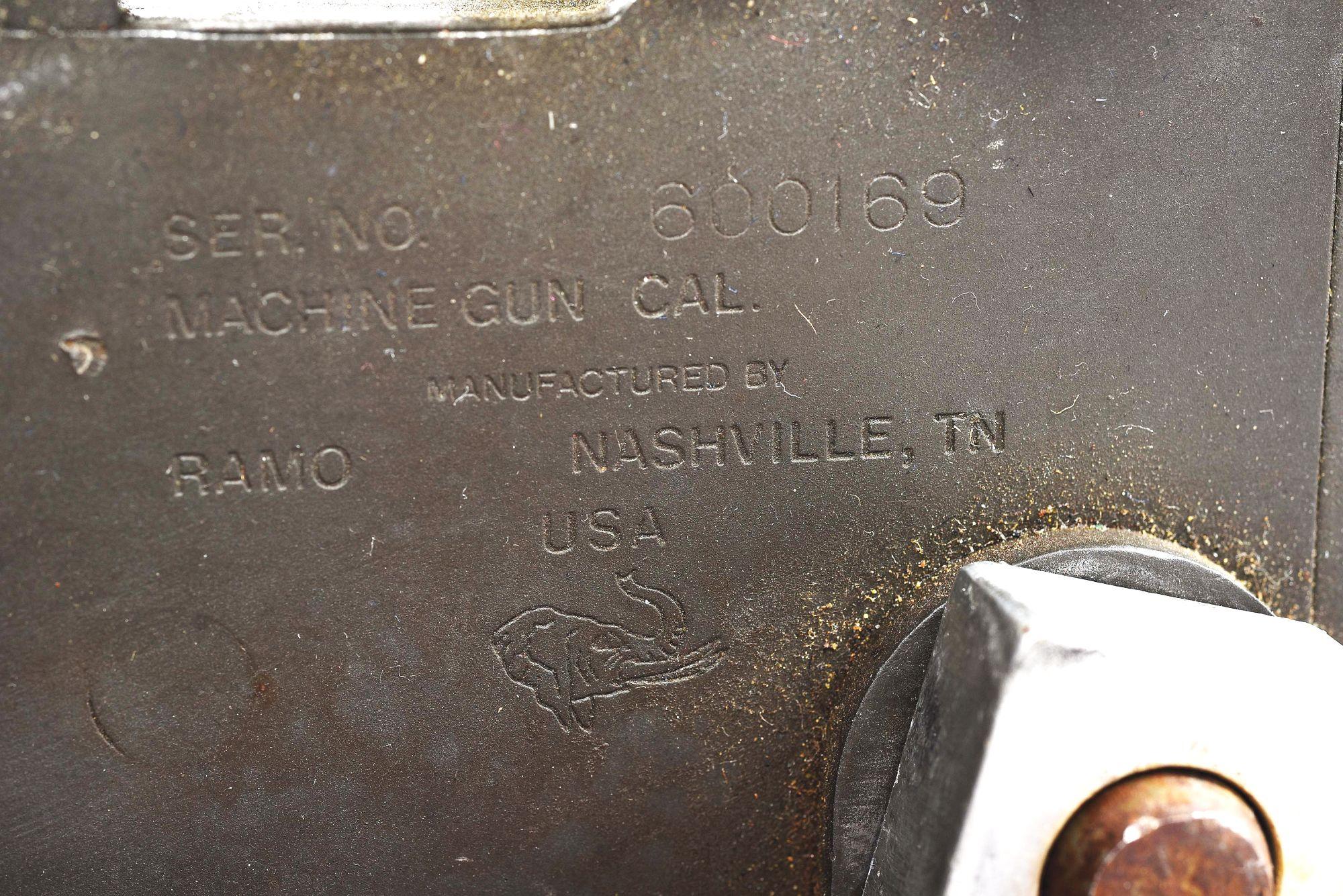 (N) HIGHLY DESIRABLE RAMO REGISTERED SIDEPLATE BROWNING MODEL 1919A6 MACHINE GUN ON ADAPTED LIGHTWEI