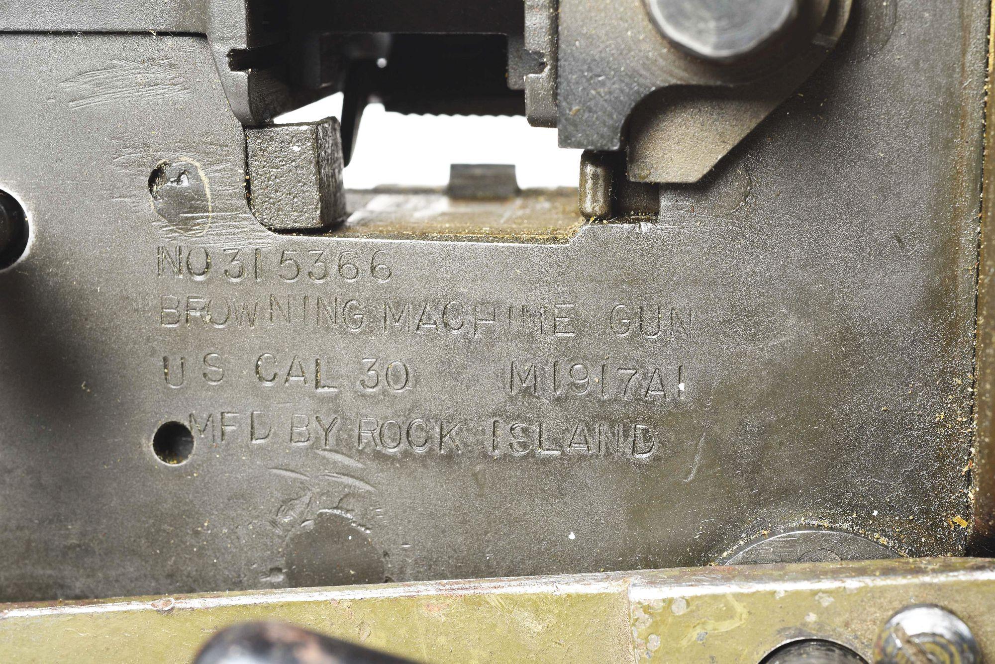 (N) INTERESTING “U.S.” MANUFACTURED BROWNING 1917A1 WATER COOLED MACHINE GUN WITH TRIPOD (FULLY TRAN