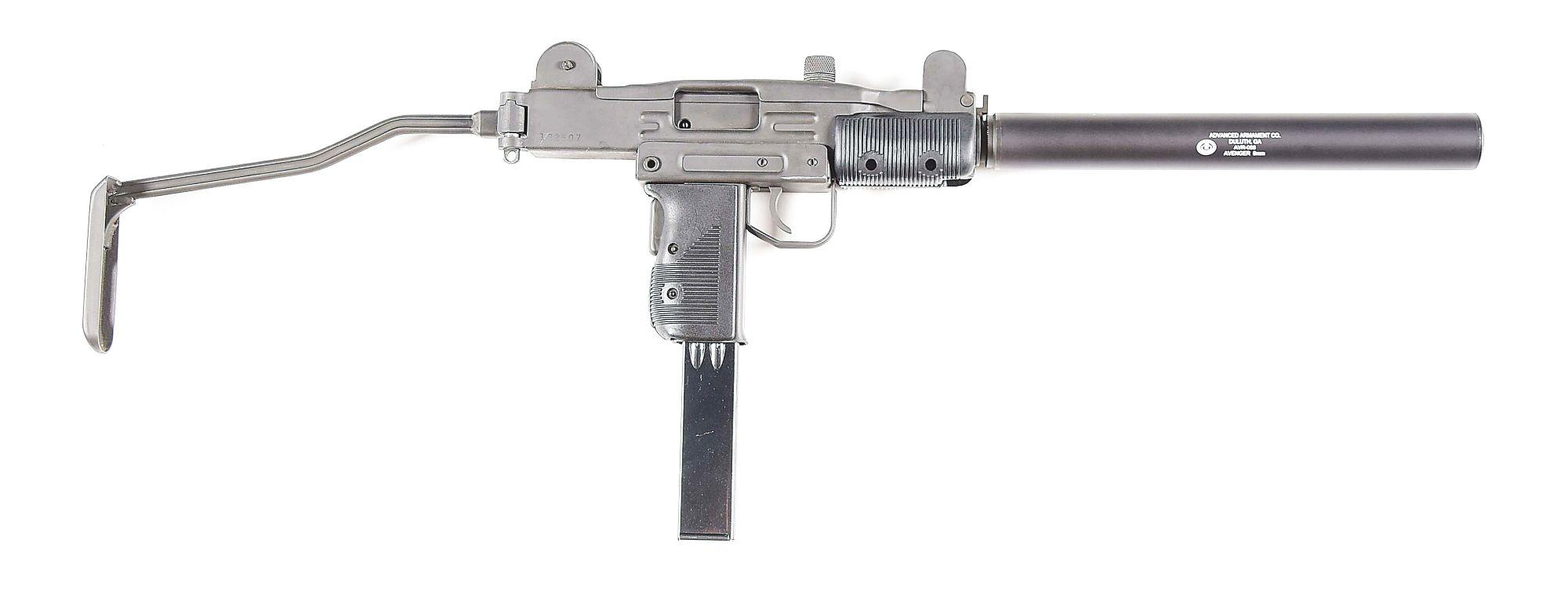 (N) GROUP INDUSTRIES MODEL HR 4332 MINI UZI SUBMACHINE-GUN WITH SUPPRESSOR.