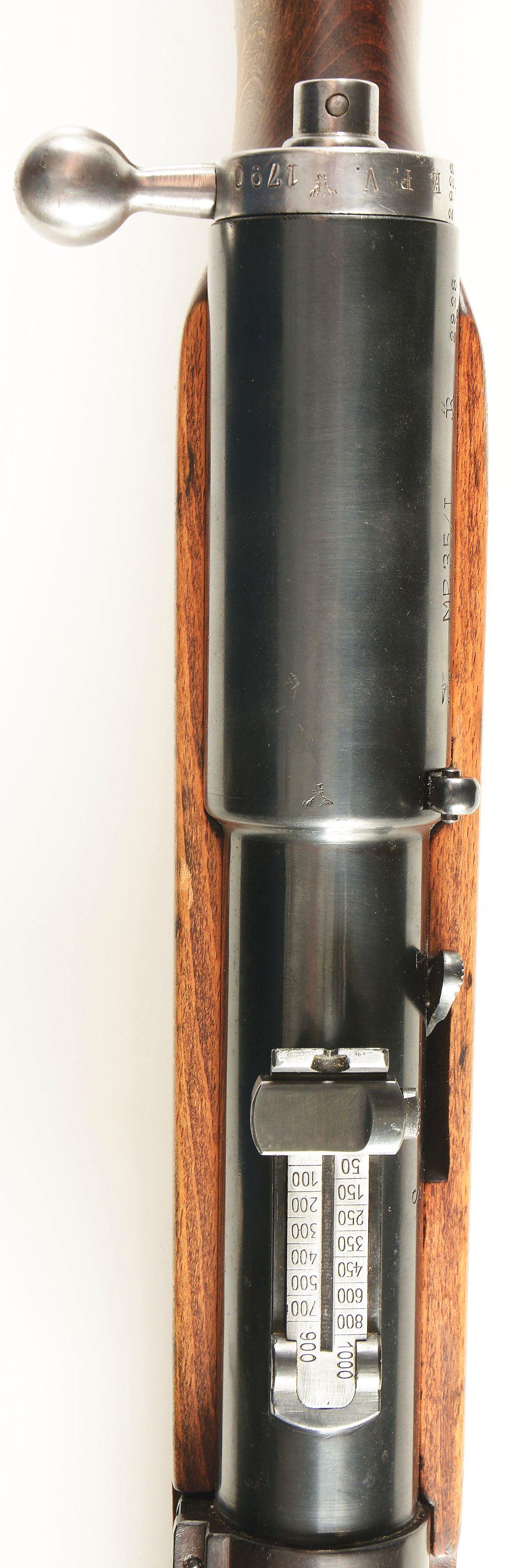 (N) ATTRACTIVE GERMAN FINANCE MINISTRY MARKED BERGMANN MP-35/I MACHINE GUN WITH ADDED SS MARKING (CU