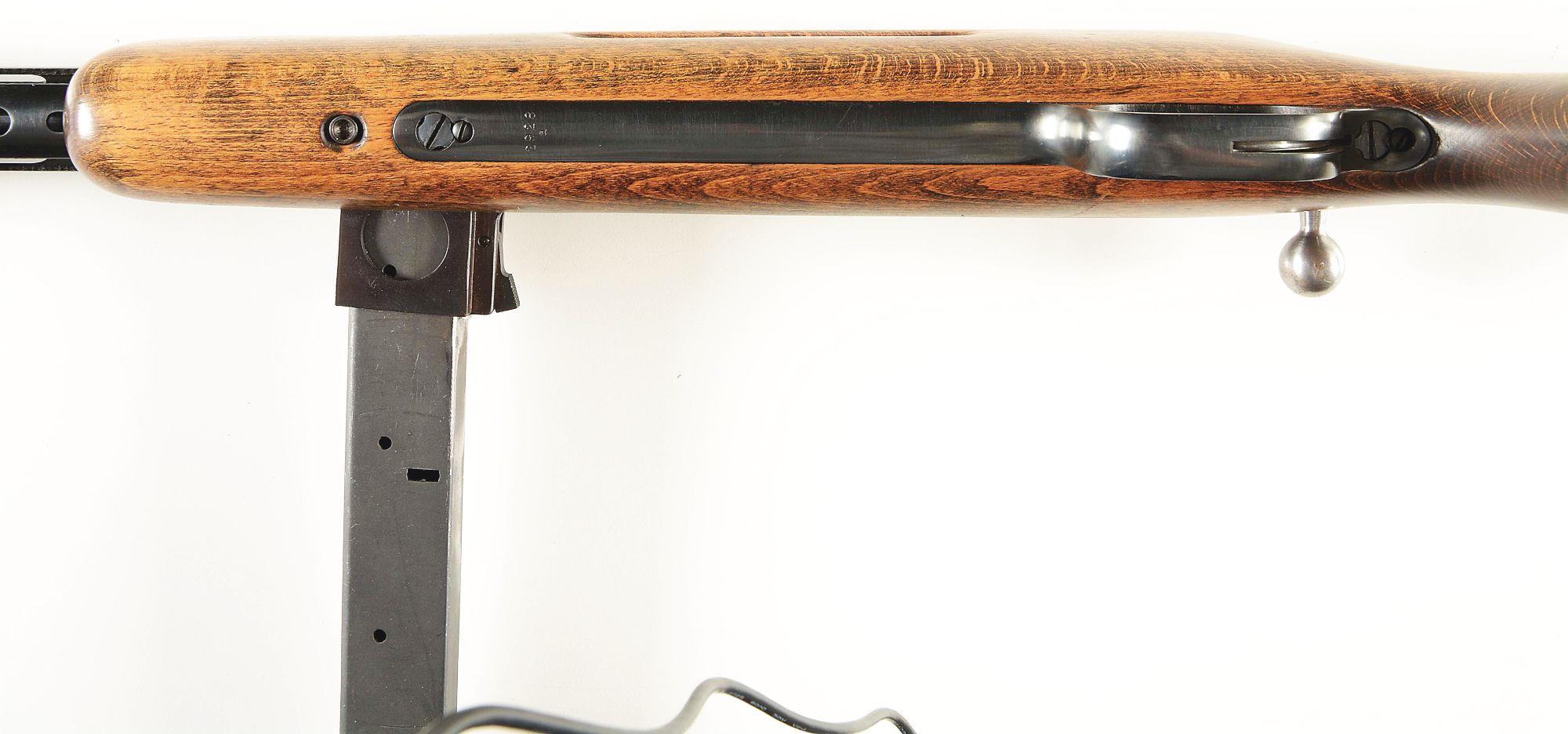 (N) ATTRACTIVE GERMAN FINANCE MINISTRY MARKED BERGMANN MP-35/I MACHINE GUN WITH ADDED SS MARKING (CU