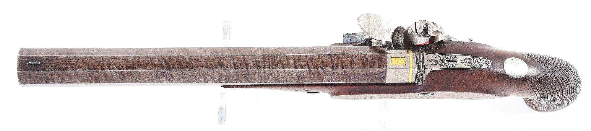 (A) A FINE CASED JOSEPH MANTON FLINTLOCK PISTOL.
