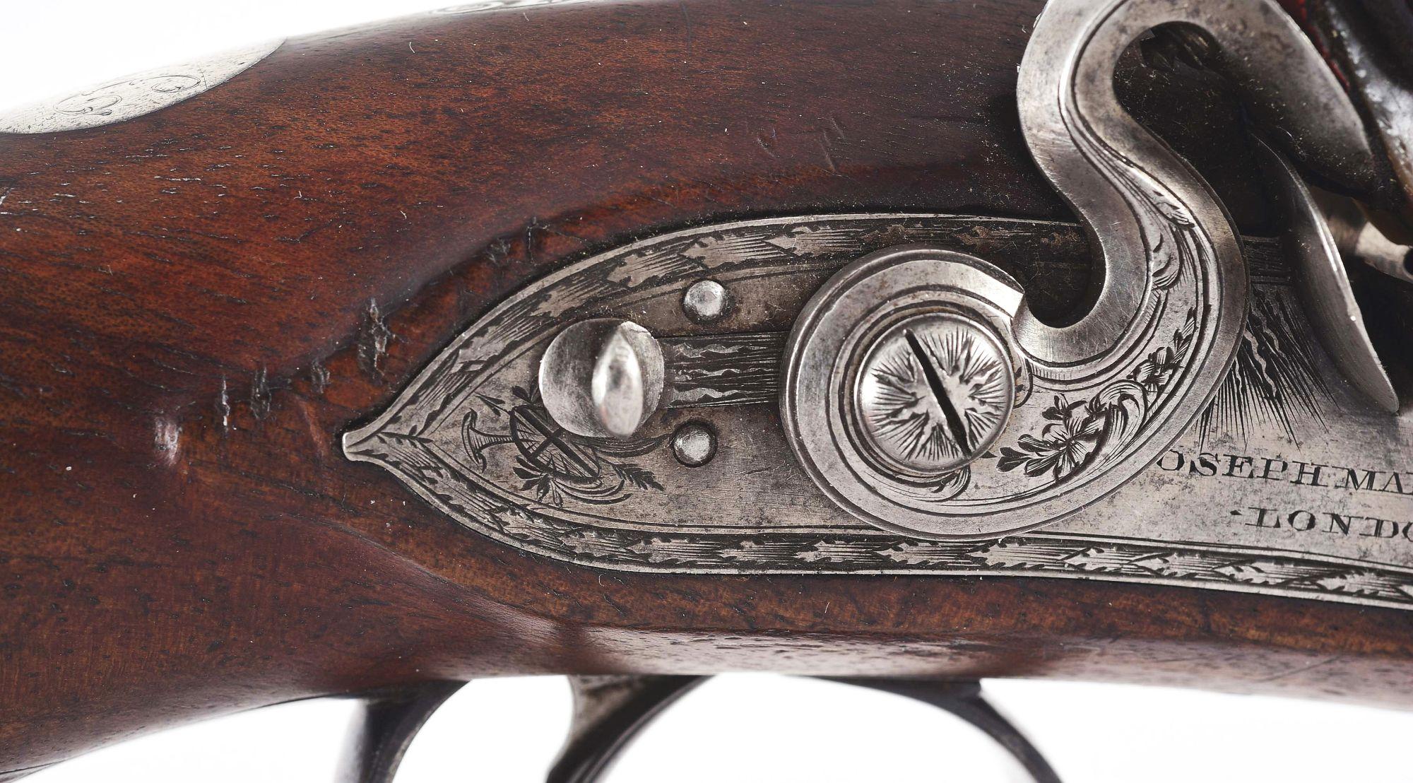 (A) A FINE CASED JOSEPH MANTON FLINTLOCK PISTOL.