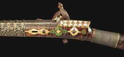 (A) AN ATTRACTIVE AND HIGHLY DECORATED CAUCASIAN MIQUELET LOCK RIFLE.