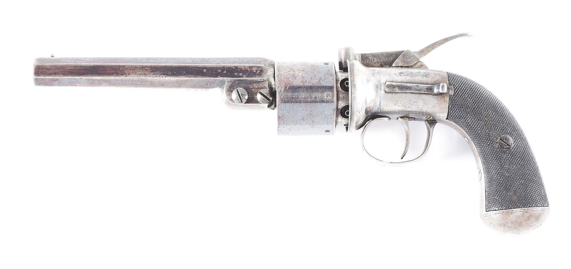 (A) T.K. BAKER BAR HAMMER .44 PERCUSSION REVOLVER WITH CASE