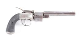 (A) T.K. BAKER BAR HAMMER .44 PERCUSSION REVOLVER WITH CASE