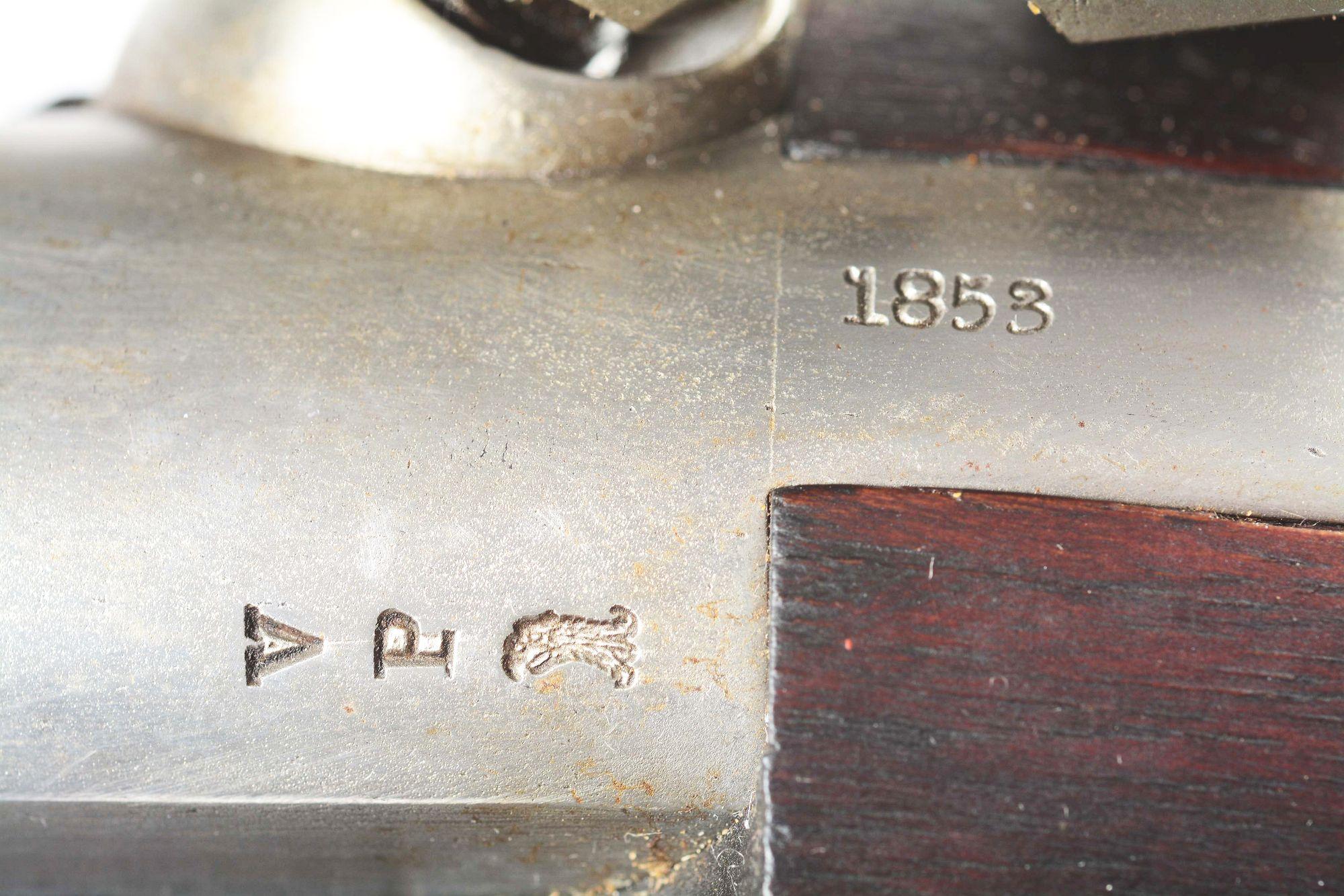 (A) EXTREMELY FINE SPRINGFIELD MODEL 1842 .69 CALIBER PERCUSSION RIFLE DATED 1853.