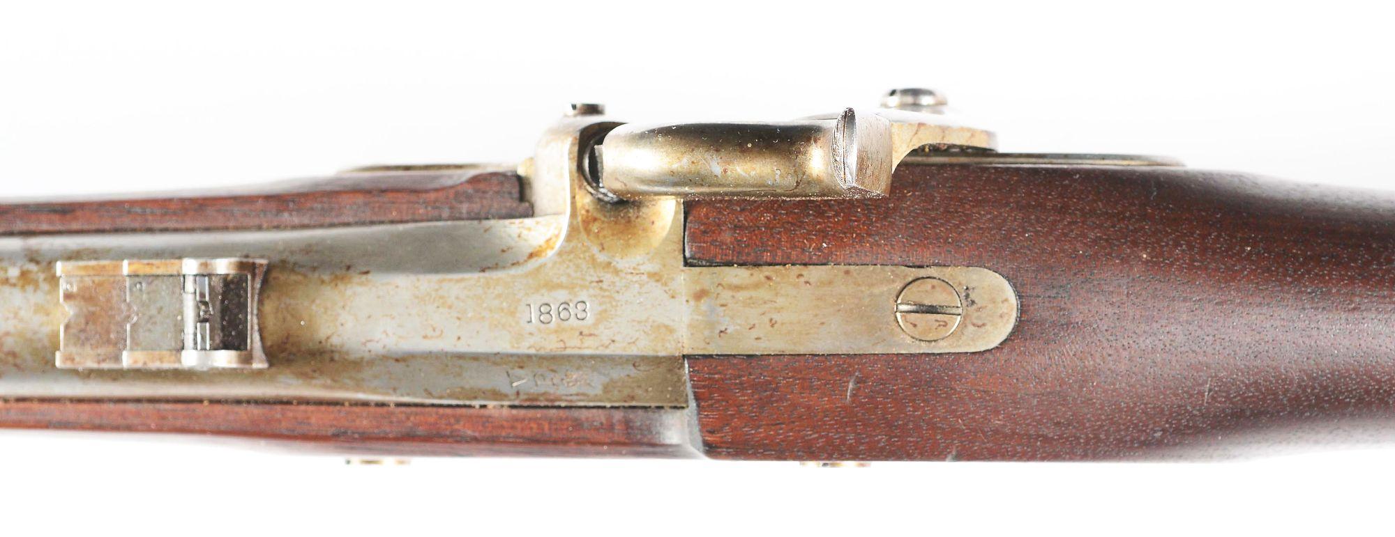 (A) FINE SAVAGE MODEL 1861 .58 CALIBER NEW JERSEY CONTRACT RIFLED MUSKET DATED 1863.