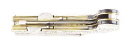 (A) ELABORATE .36 CALIBER DOUBLE BARRELED KNIFE PISTOL WITH CASE.