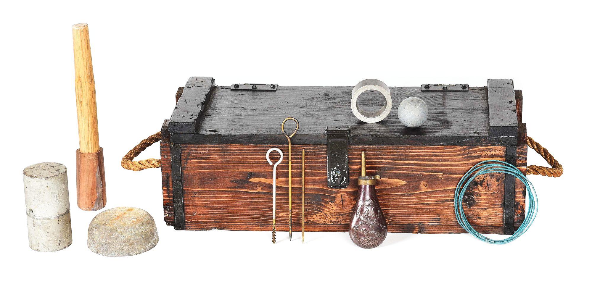 WELL-MADE FULL SCALE 3 POUNDER REVOLUTIONARY WAR STYLE CANNON WITH ACCESSORIES.