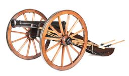 WELL-MADE FULL SCALE 3 POUNDER REVOLUTIONARY WAR STYLE CANNON WITH ACCESSORIES.