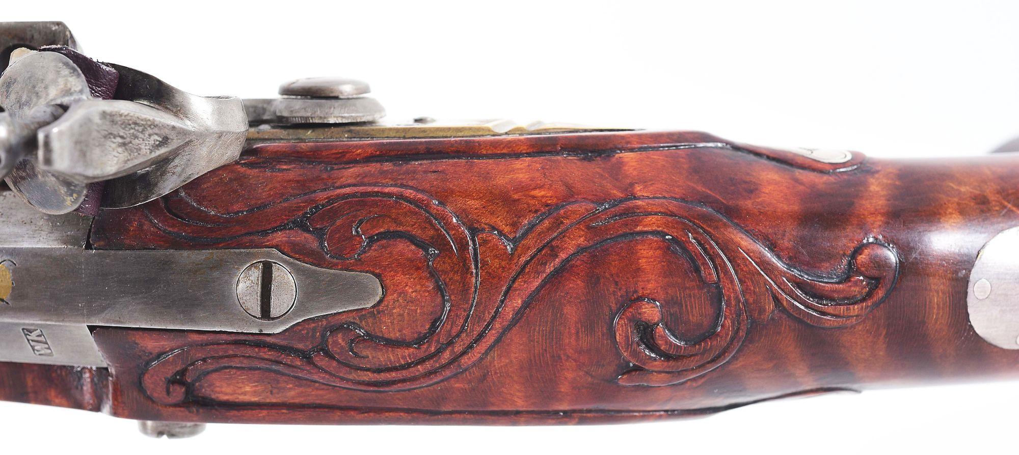 (A) FINE CONTEMPORARY FLINTLOCK KENTUCKY PISTOL BY PETER ALEXANDER DATED 1995.