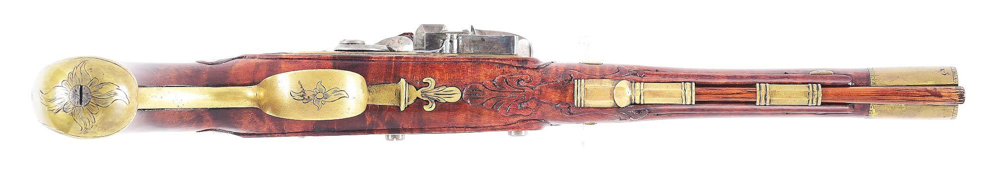 (A) FINE CONTEMPORARY FLINTLOCK KENTUCKY PISTOL BY PETER ALEXANDER DATED 1995.