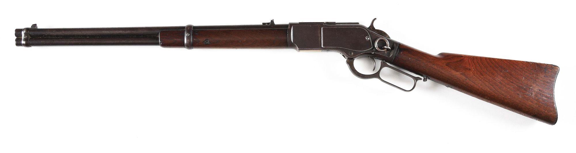 (A) WINCHESTER MODEL 1873 SECOND MODEL SADDLE RING CARBINE.