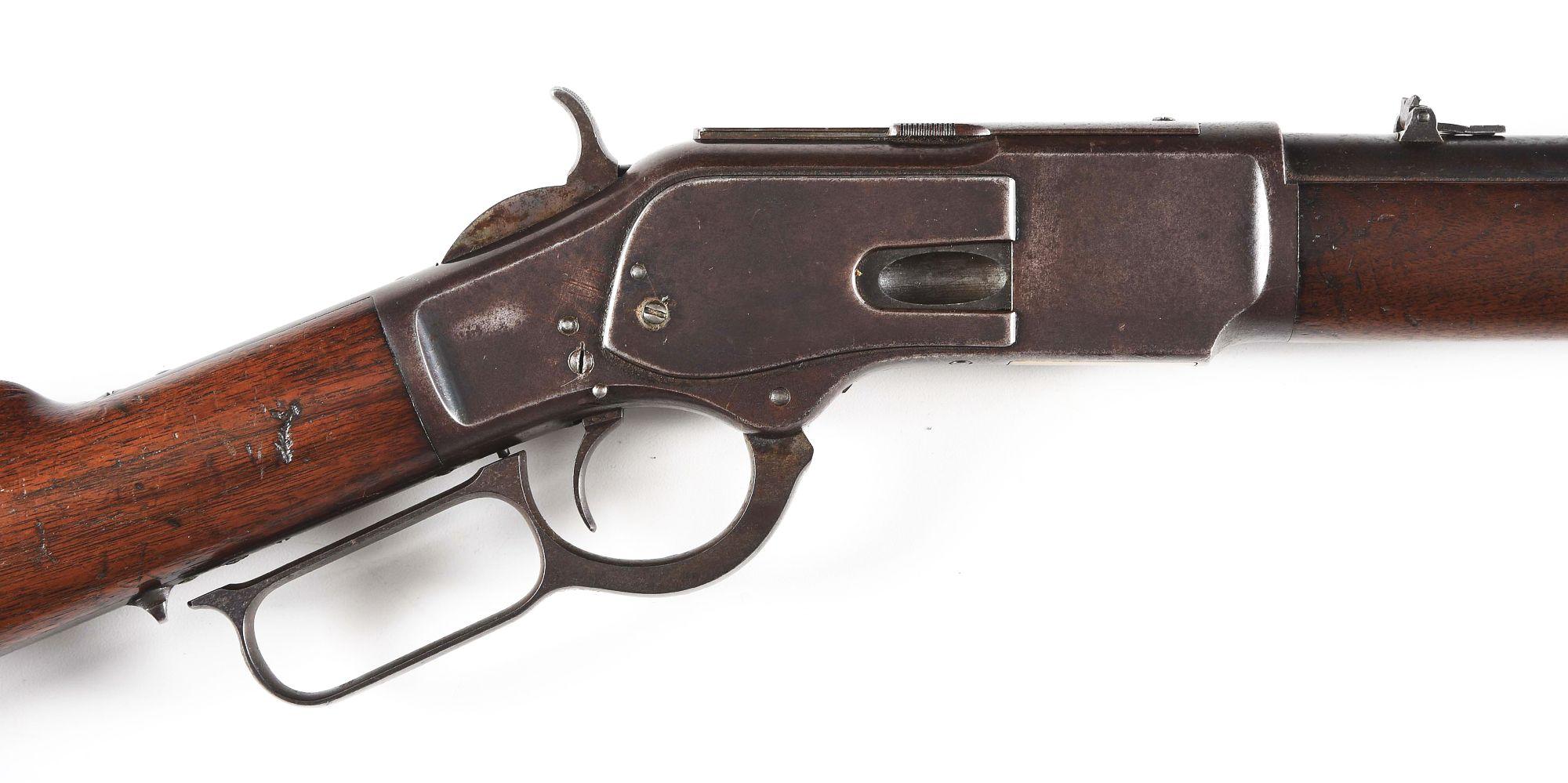 (A) WINCHESTER MODEL 1873 SECOND MODEL SADDLE RING CARBINE.