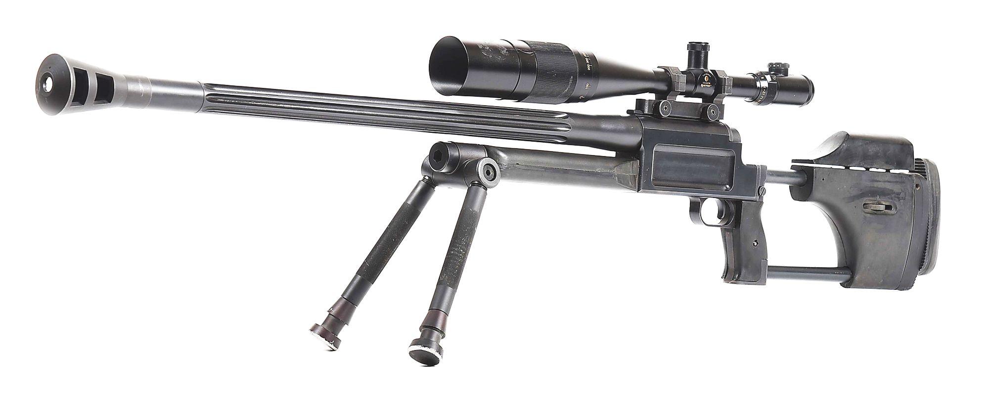 (M) RESEARCH ARMAMENT PROTOTYPE 500 .50BMG SINGLE SHOT BOLT ACTION RIFLE WITH NIGHTFORCE SCOPE.