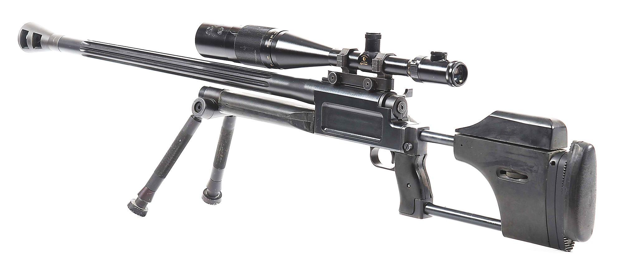 (M) RESEARCH ARMAMENT PROTOTYPE 500 .50BMG SINGLE SHOT BOLT ACTION RIFLE WITH NIGHTFORCE SCOPE.