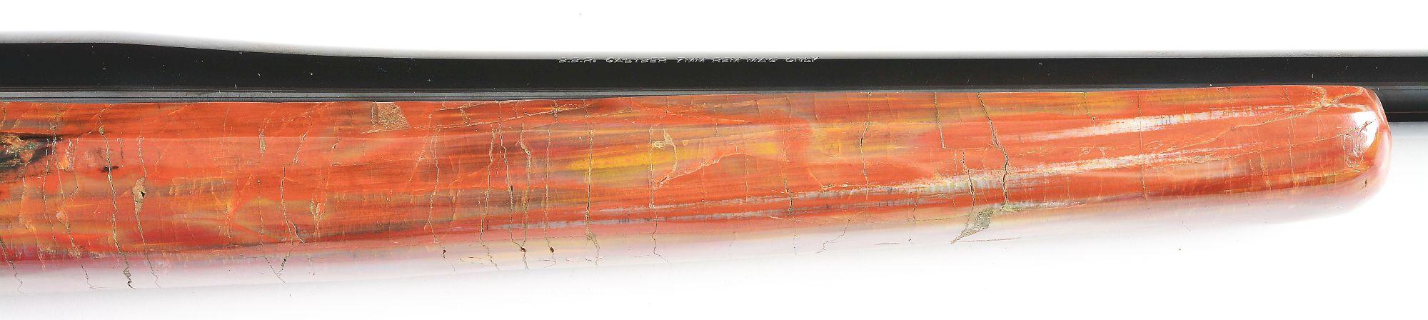 (M) PETRIFIED WOOD STOCKED BROWNING BBR BOLT ACTION RIFLE.