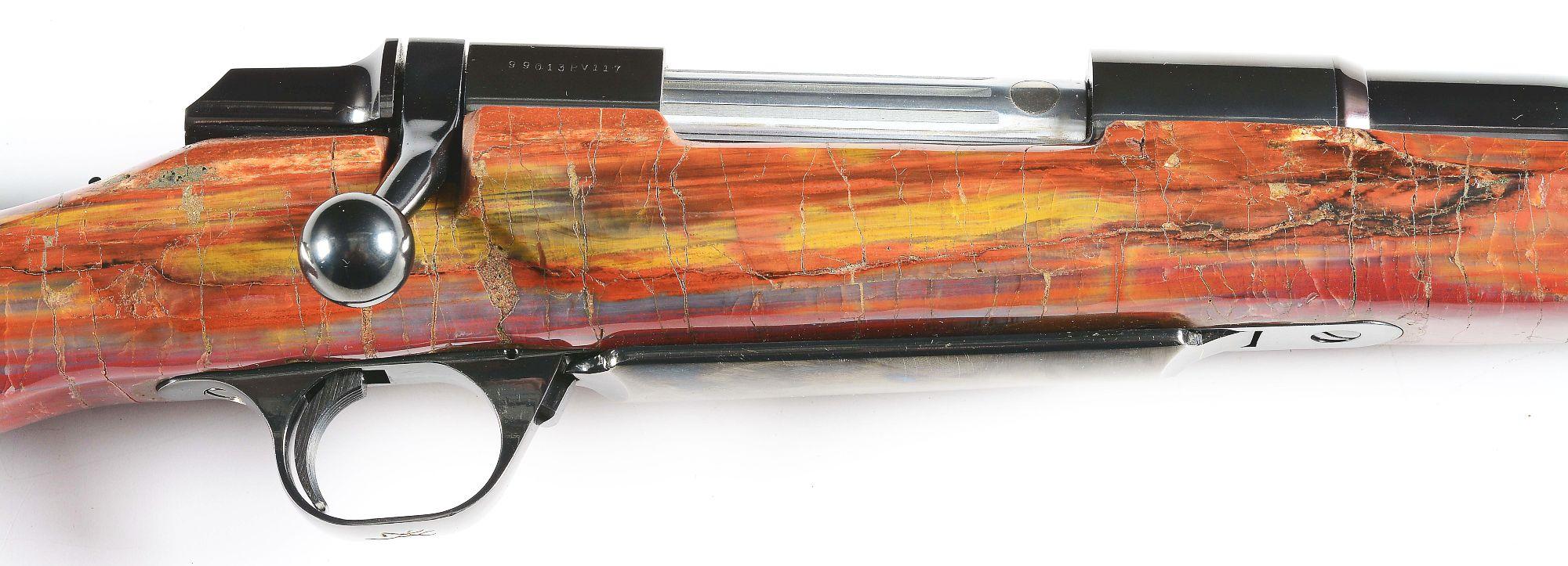 (M) PETRIFIED WOOD STOCKED BROWNING BBR BOLT ACTION RIFLE.