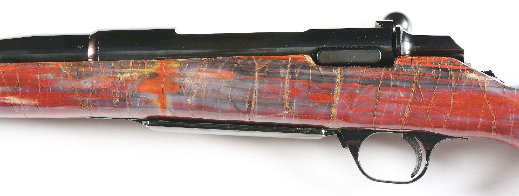 (M) PETRIFIED WOOD STOCKED BROWNING BBR BOLT ACTION RIFLE.