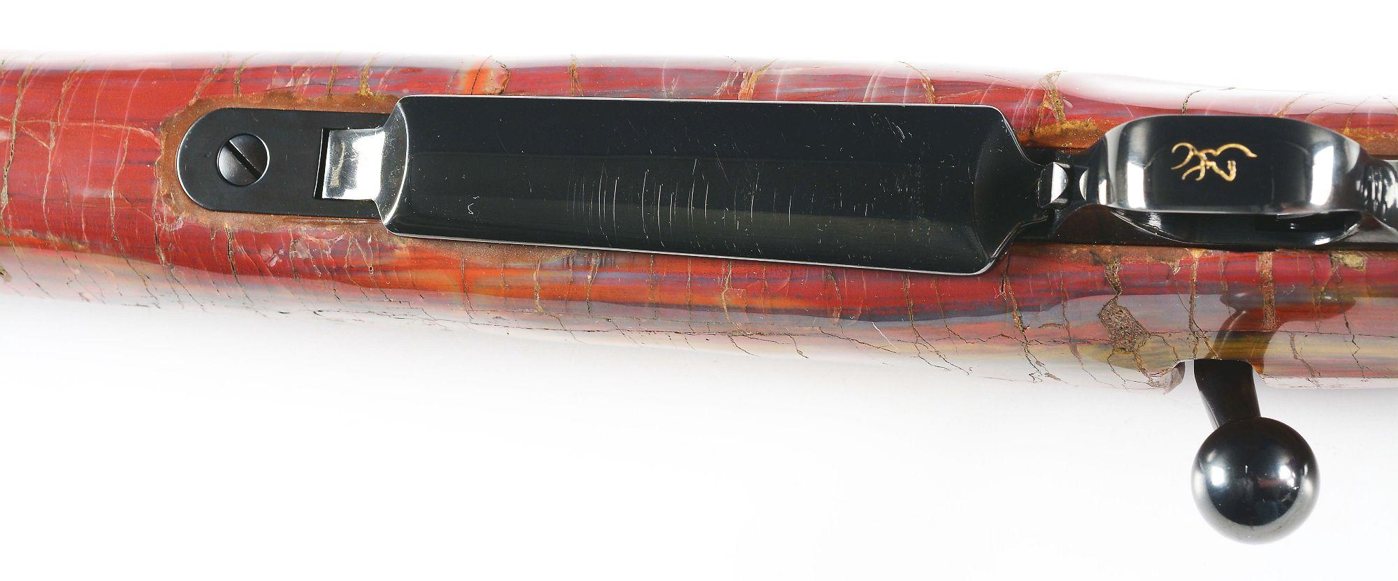 (M) PETRIFIED WOOD STOCKED BROWNING BBR BOLT ACTION RIFLE.