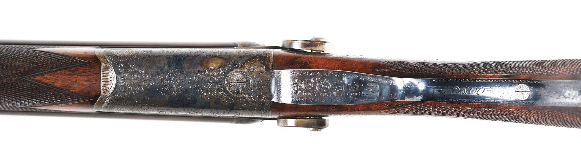 (A) RARE & BEAUTIFUL HOLLAND AND HOLLAND HAMMER .40-60 COLT DOUBLE RIFLE WITH TANG APERTURE SIGHT AN