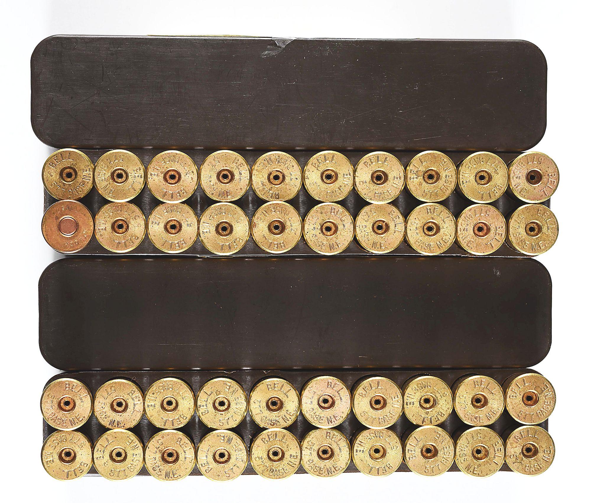 (C) A.D. JANSEN MARTINI-HENRY .577 CORDITE SINGLE SHOT BREECH-LOADING RIFLE WITH TWO BOXES OF .577 N