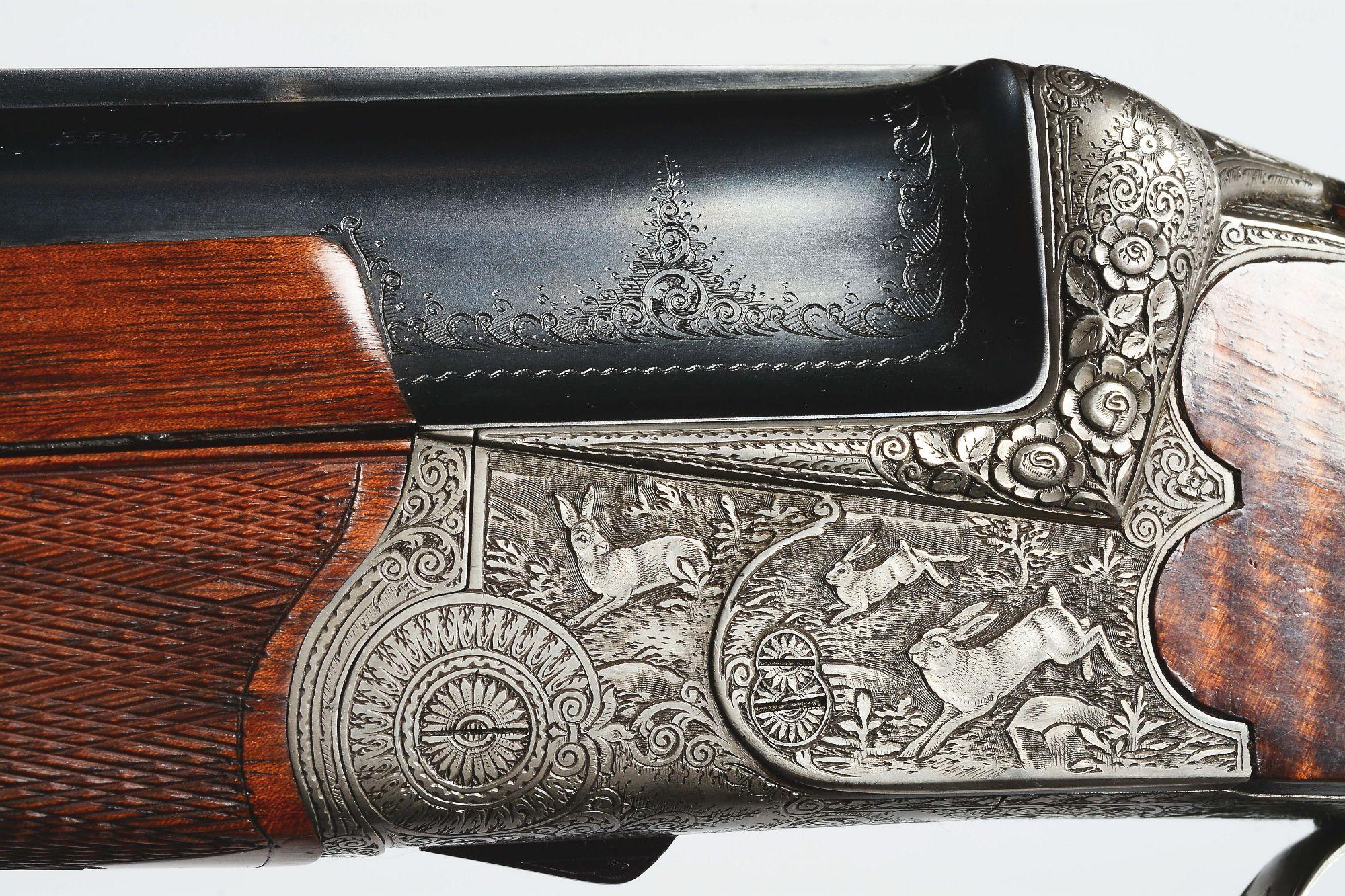 (C) ENGRAVED VINZ URBAS FERLACH RIB DRILLING RIFLE IN 16 GAUGE AND .22 LR.