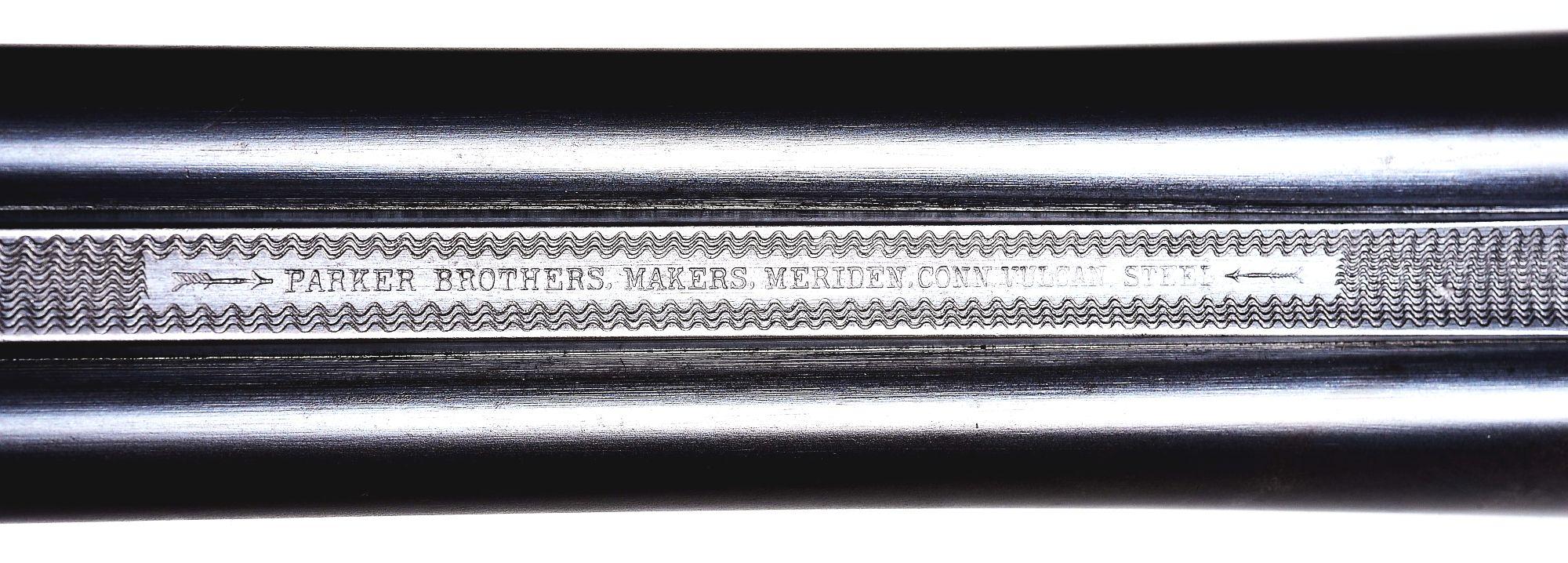 (C) CASED PARKER VHE GRADE 28 GAUGE SXS SHOTGUN WITH EXTRA BUTTSTOCK AND FOREND.
