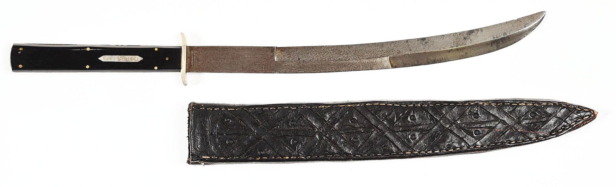 BOWIE KNIFE EBONY HANDLE ATTRIBUTED TO SAMUEL JACKSON (BALTIMORE).