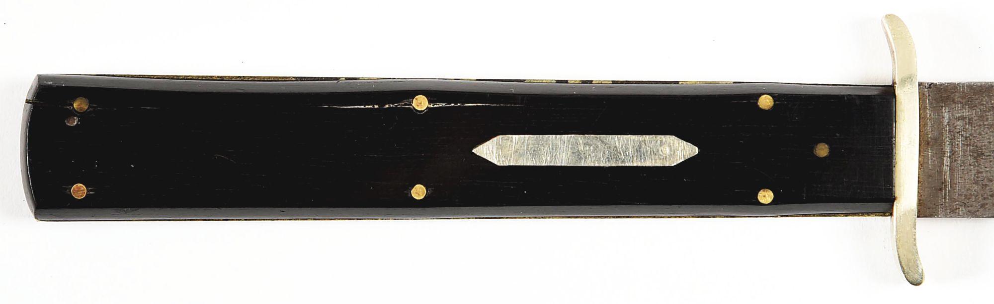 BOWIE KNIFE EBONY HANDLE ATTRIBUTED TO SAMUEL JACKSON (BALTIMORE).