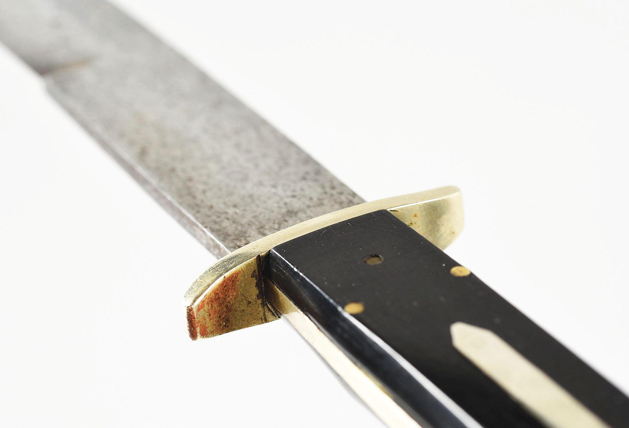 BOWIE KNIFE EBONY HANDLE ATTRIBUTED TO SAMUEL JACKSON (BALTIMORE).