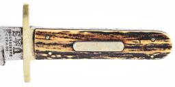 EDWARD BARNES & SONS "US" HUNTERS COMPANION BOWIE KNIFE WITH SHEATH.