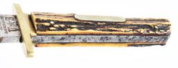 EDWARD BARNES & SONS "US" HUNTERS COMPANION BOWIE KNIFE WITH SHEATH.