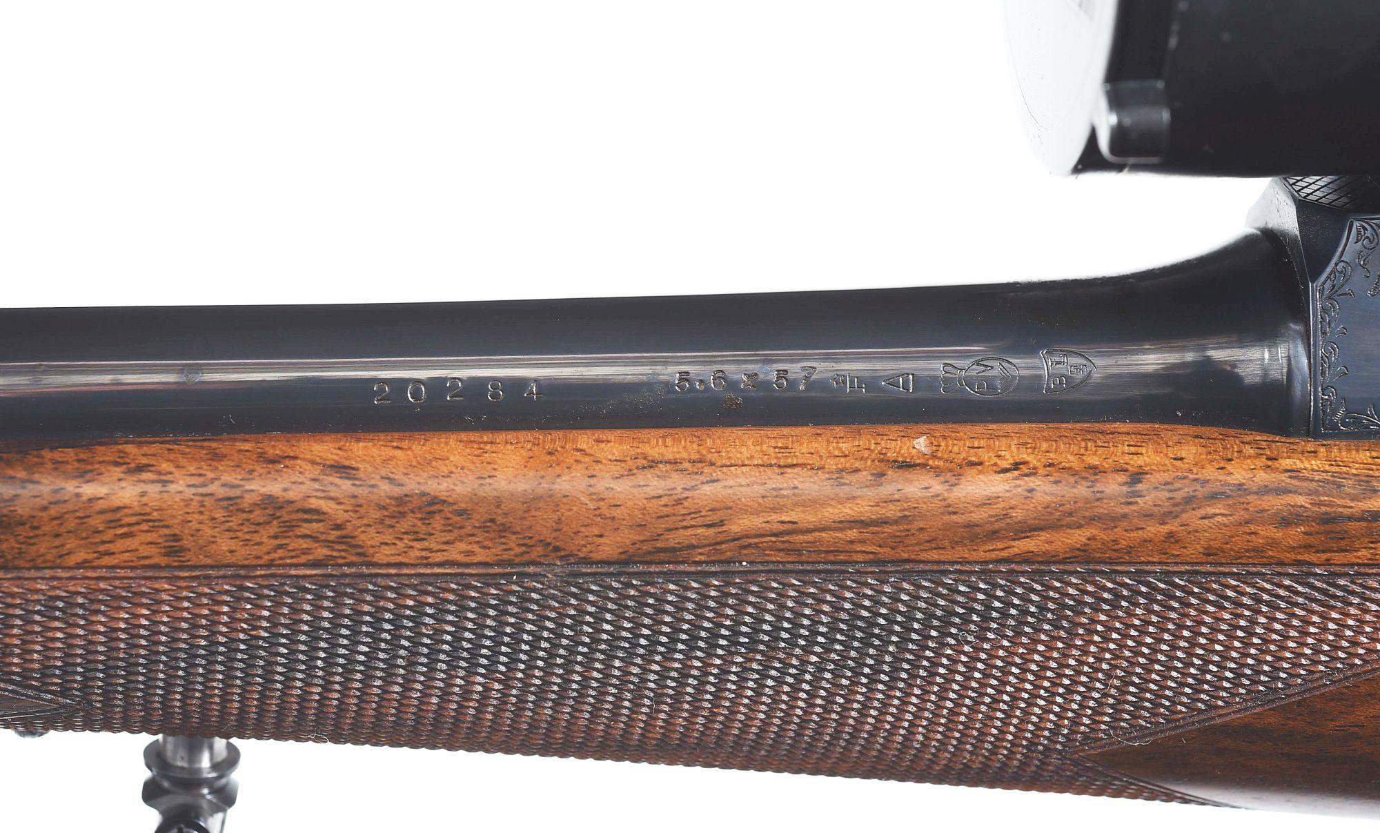 (M) FERNAND MARC CORMAN BEST QUALITY BOLT ACTION RIFLE WITH ZEISS GLASS.