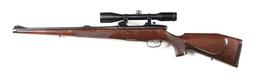 (M) STYER MANNLICHER LUXUS BOLT ACTION RIFLE WITH SWAROVSKI SCOPE.