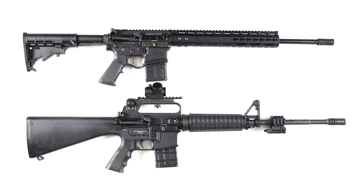 (M) LOT OF 2: ATI OMNI HYBRID AND SAFIRARMS T14 SEMI AUTOMATIC .410 AR PLATFORM SHOTGUNS.