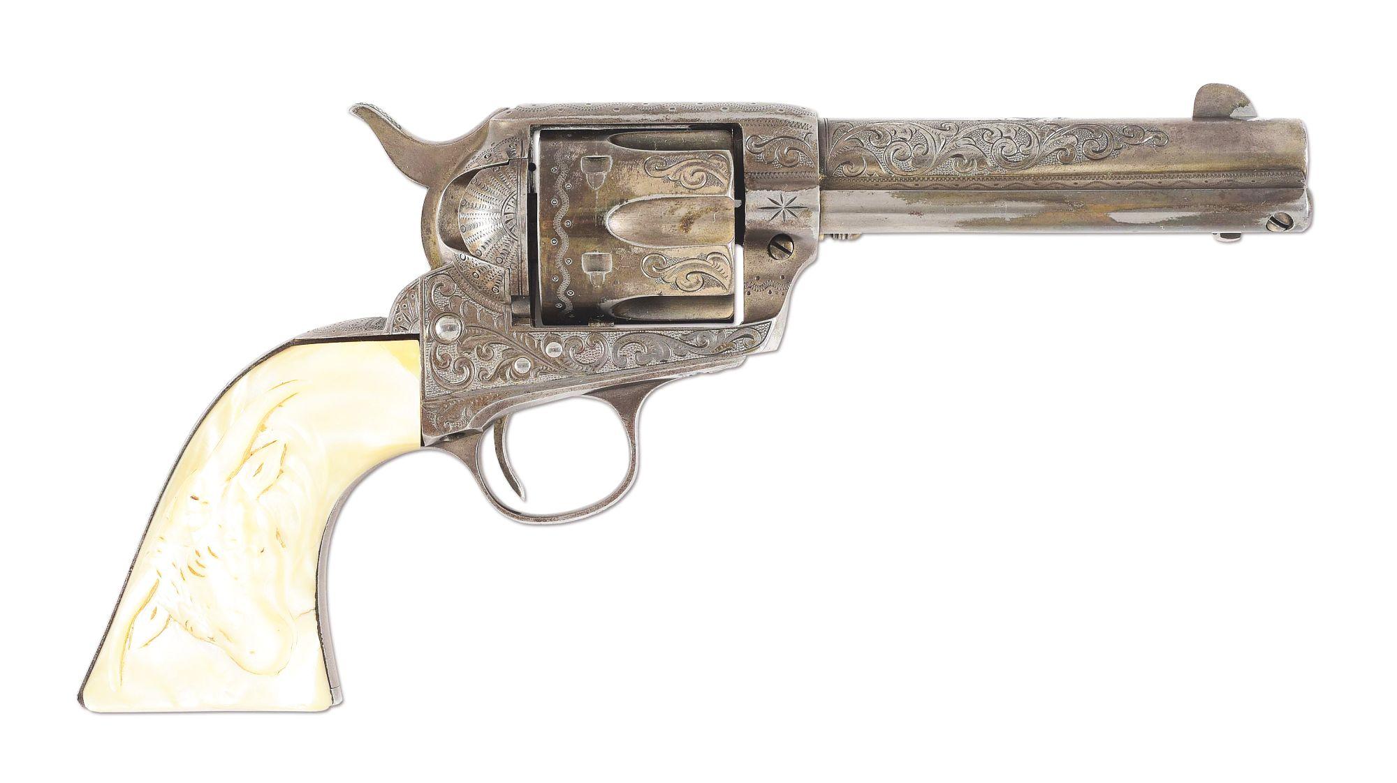 (C) HISTORIC SILVER CITY NEW MEXICO COLT SINGLE ACTION ARMY REVOLVER & GUN RIG OWNED BY SHERIFF C.A.