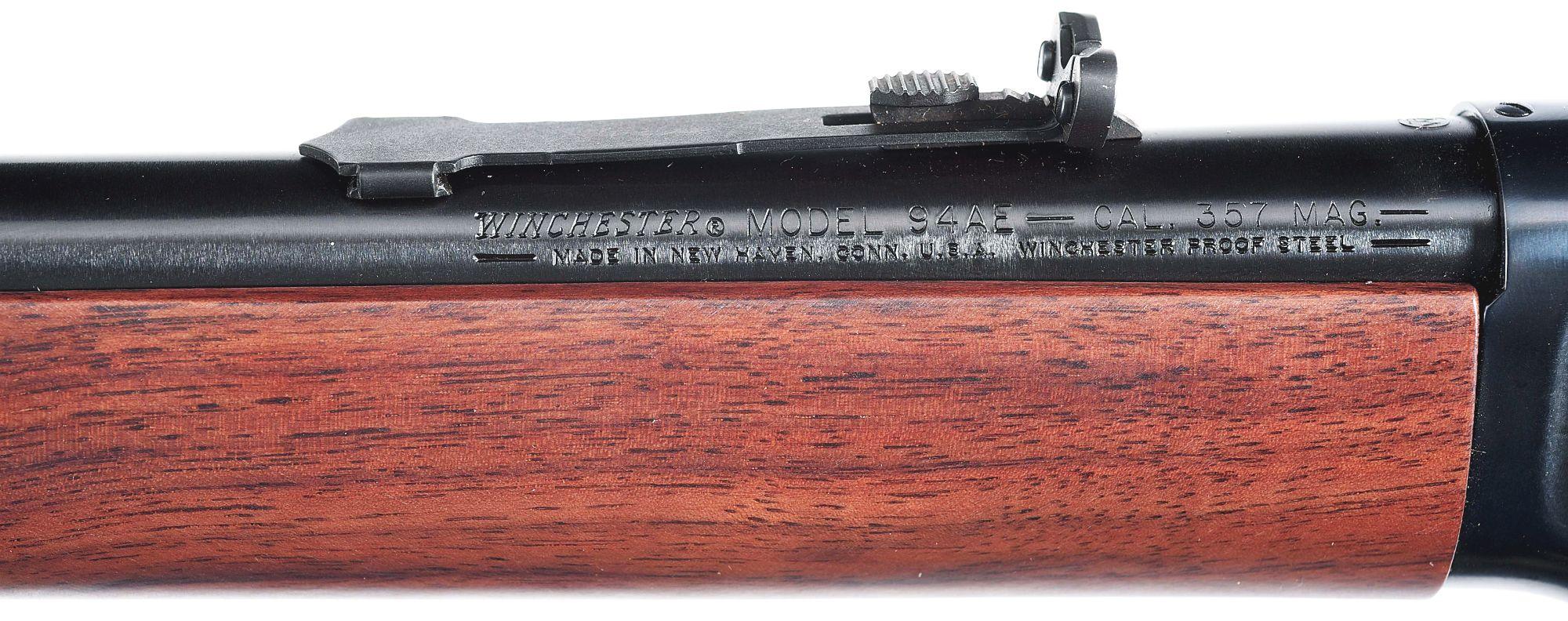 (M) WINCHESTER 94AE TRAPPER .357 MAGNUM LEVER ACTION SADDLE RING CARBINE.