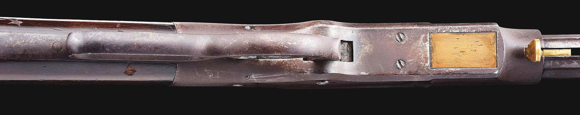 (A) DESIRABLE HENRY IRON FRAME LEVER ACTION RIFLE.