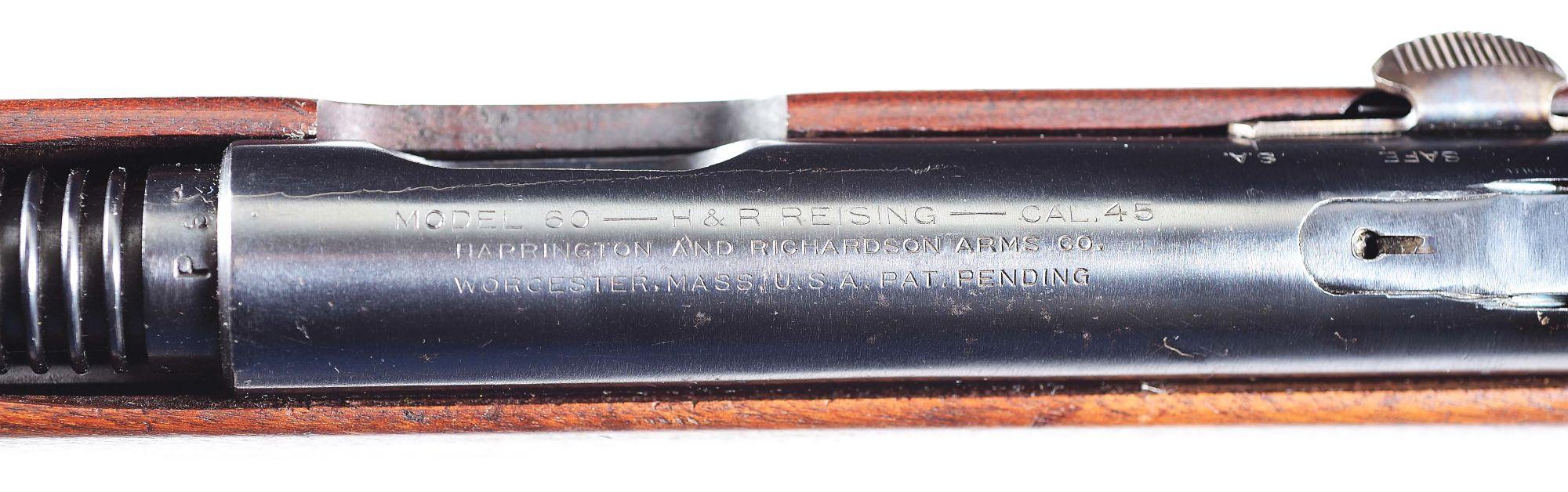(C) TWO DIGIT SERIAL NUMBER H&R REISING MODEL 60 .45 ACP SEMI-AUTOMATIC RIFLE.