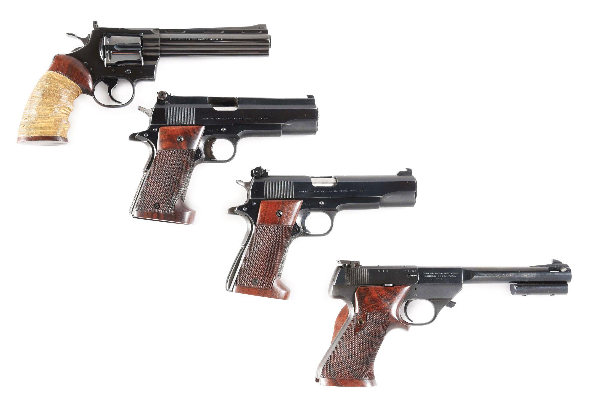 (C) DELAWARE STATE POLICE TARGET SET WITH 4 HANDGUNS AND BULLSEYE CASE BELONGING TO WILLIAM K. DUPON