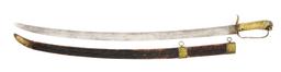 AMERICAN RE-HILTED LION POMMEL SABER WITH SCABBARD.