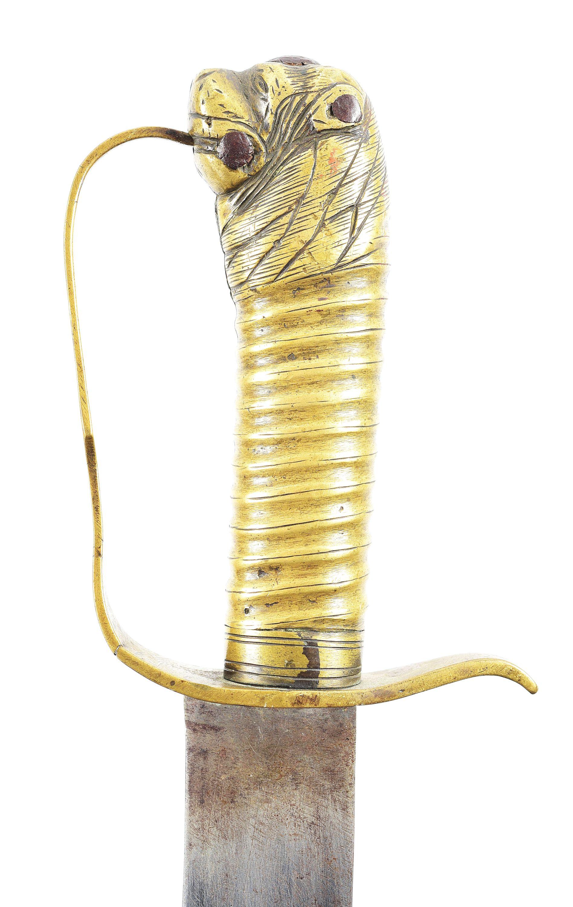 AMERICAN RE-HILTED LION POMMEL SABER WITH SCABBARD.