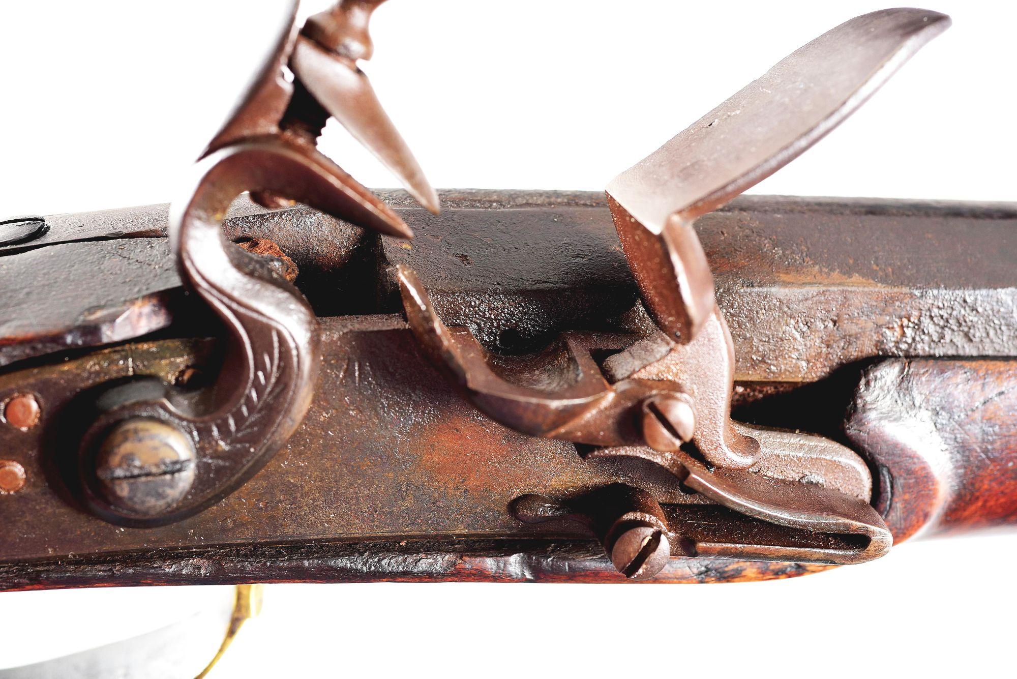 (A) FLINTLOCK KENTUCKY RIFLE SIGNED H. KOCH.