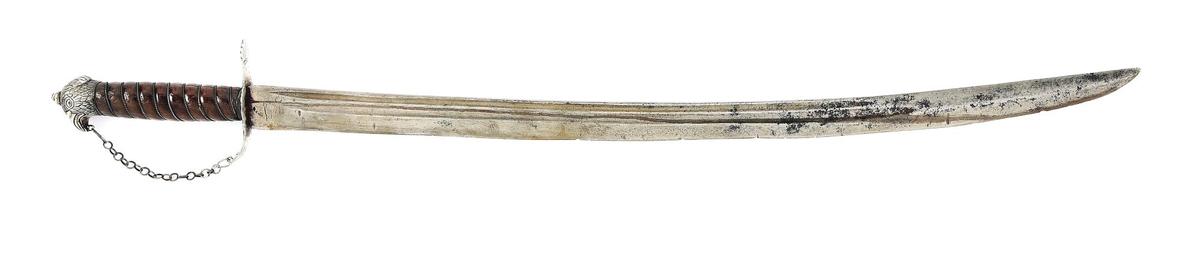 DOCUMENTED ROBERT WEBB HALLMARKED SILVER HILTED SWORD WITH BALTIMORE STYLE EAGLE HEAD POMMEL.