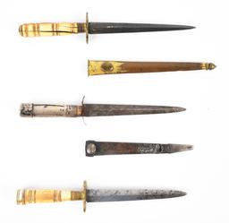 LOT OF 3: SMALL NAVAL MIDSHIPMAN'S DIRKS.
