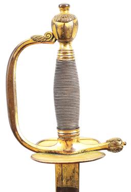HODGSON & THOMPSON SPADROON IN THE STYLE OF A BRITISH 1796 PATTERN INFANTRY OFFICER'S SWORD.