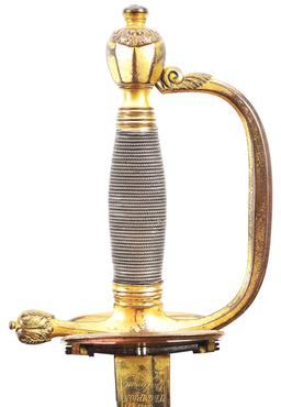 HODGSON & THOMPSON SPADROON IN THE STYLE OF A BRITISH 1796 PATTERN INFANTRY OFFICER'S SWORD.